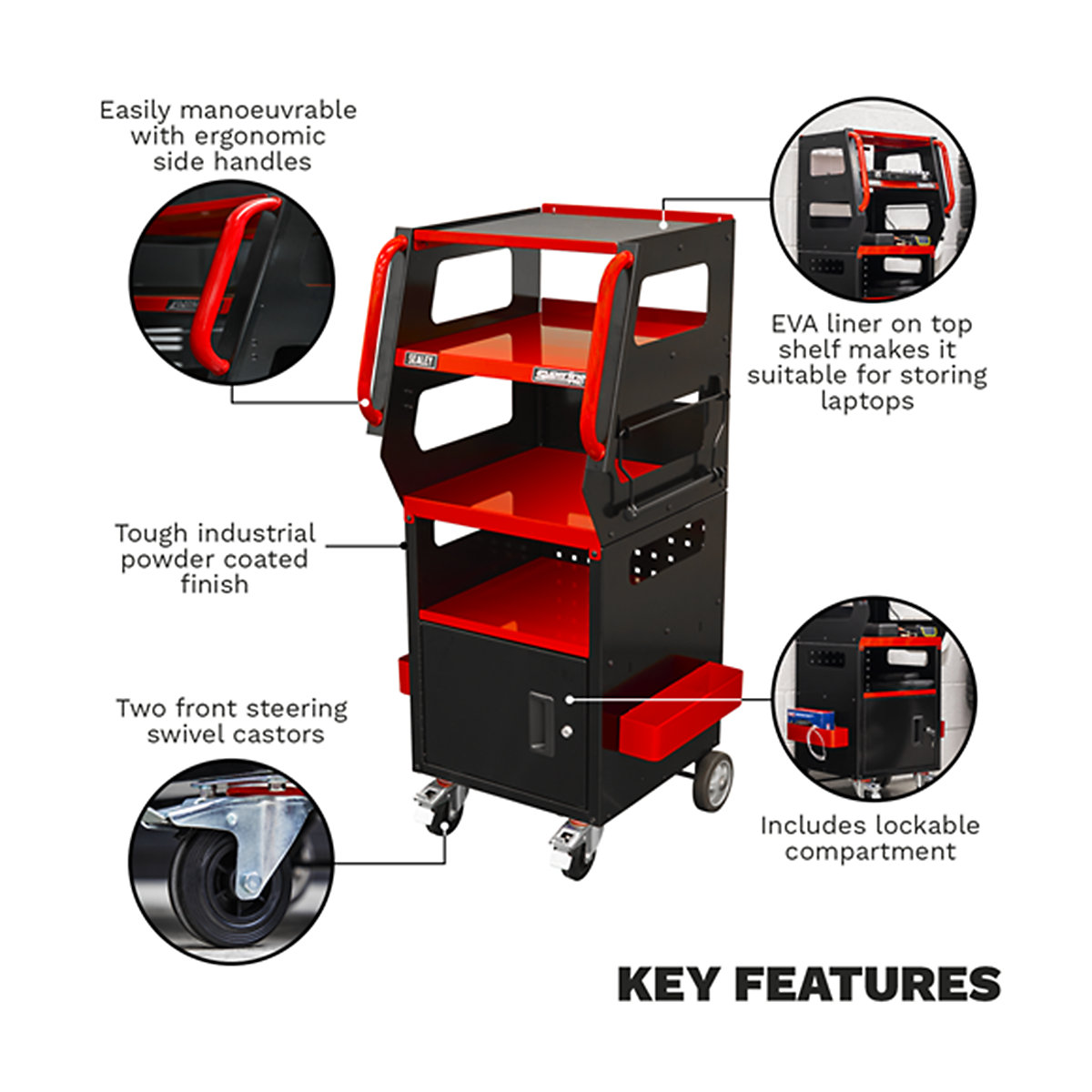 Sealey Superline Pro Diagnostics Trolley (Product illustration 12)-11