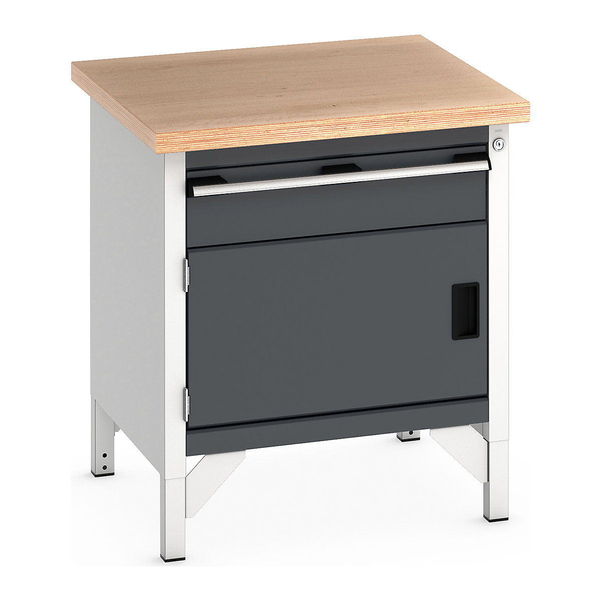 Bott Cubio Storage Bench | 750 Wide, Bott Cubio Storage Bench | 750 Wide, Bott Cubio Storage Bench | 840h x 750w x 750d mm | 1x 150 Drawer, 1x 350 Cupboard | Anthracite Grey | MPX Worktop-3
