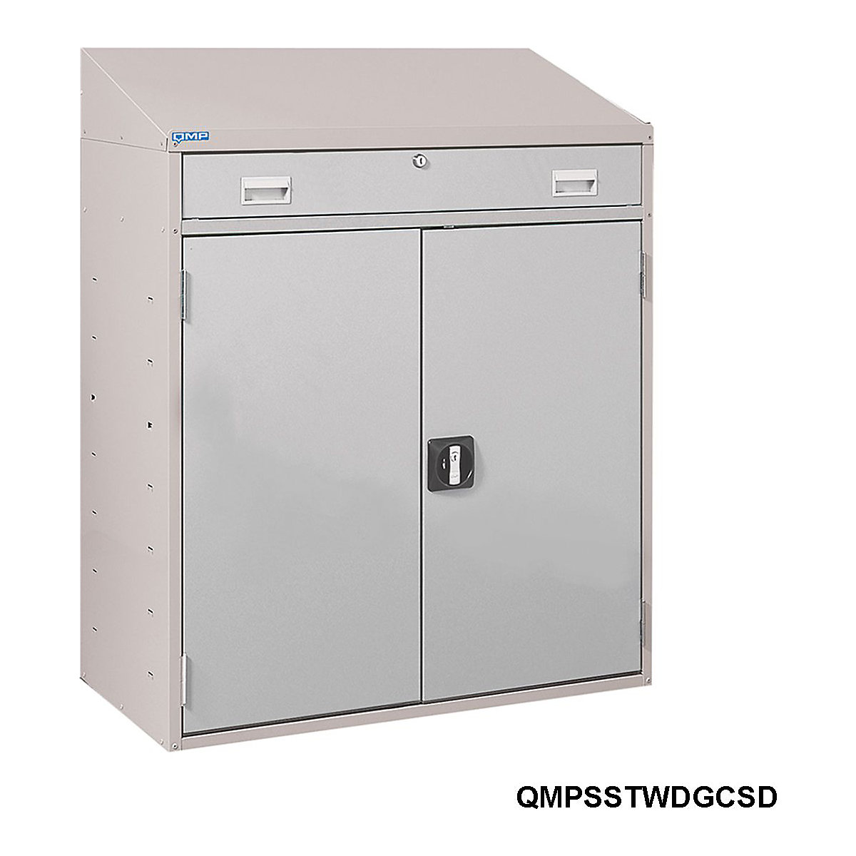Mercian Industrial Team Leader Workstations With Sloping Top, Mercian Industrial Team Leader Workstations With Sloping Top, Mercian Industrial Team Leader Workstation | 1100h x 920w x 450d mm | Sloping top | Full Width Single Drawer | Grey-6