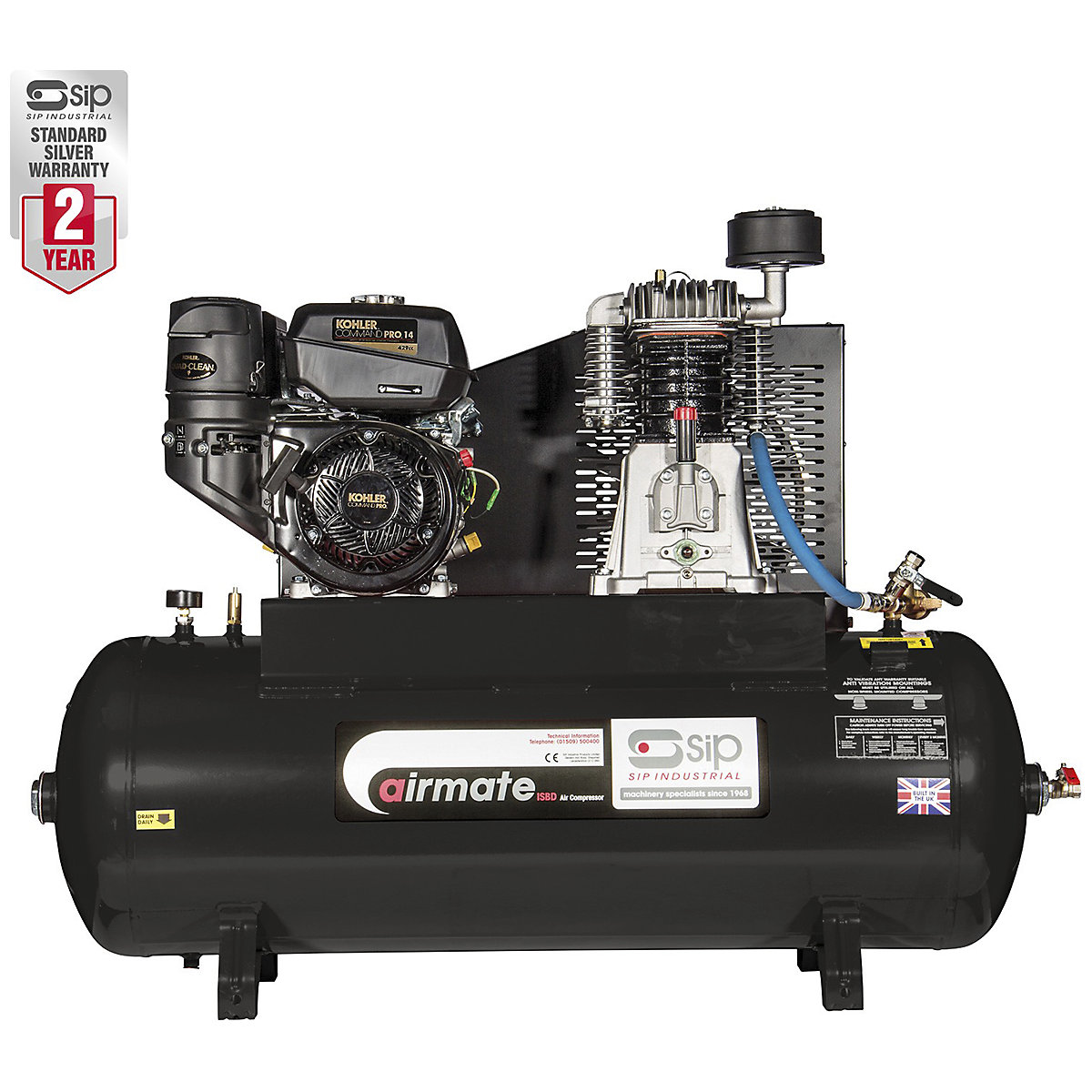 SIP 150 Litre Industrial Petrol Compressors | KOHLER EURO V