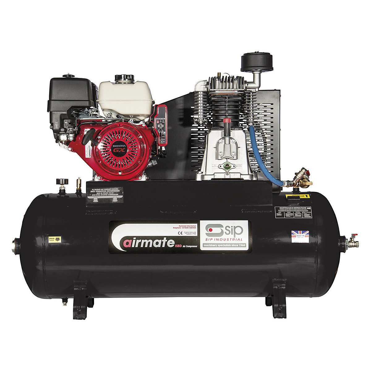 SIP 200 Litre Industrial Petrol Compressor | HONDA EURO V