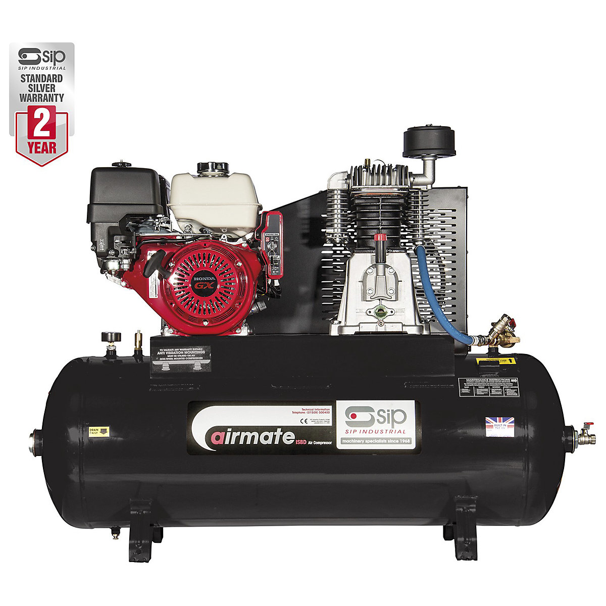 SIP 200 Litre Industrial Petrol Compressor | HONDA EURO V