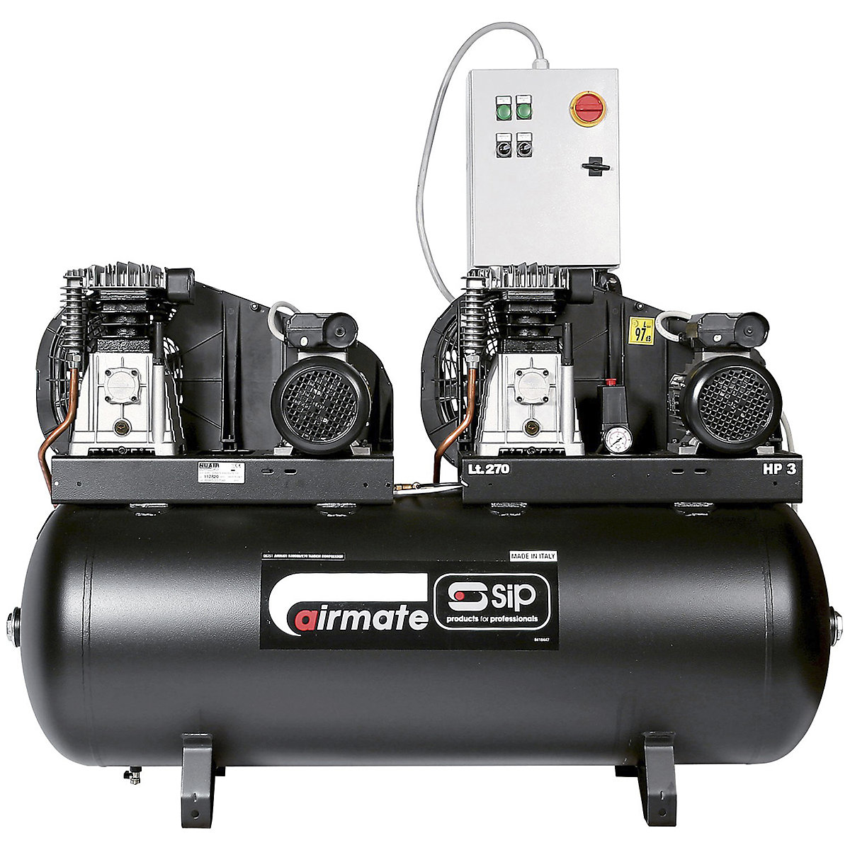 SIP B3800/270 Tandem Belt Drive Compressor | 270 Litre