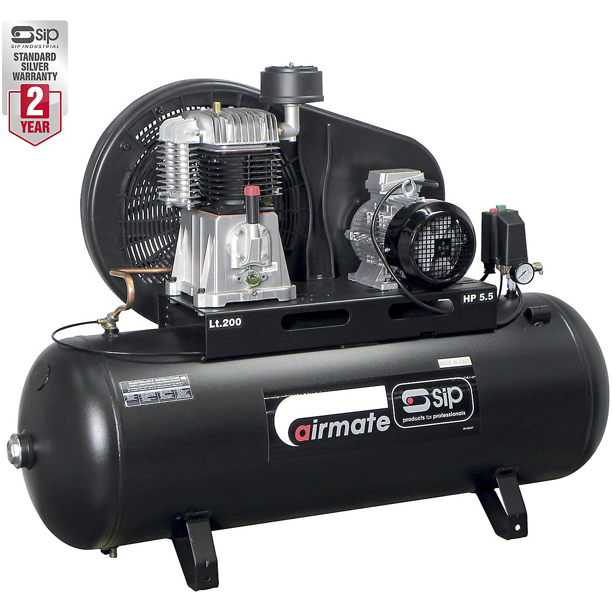 SIP Belt Drive Compressor | 200 & 270 Litre (Product illustration 2)-1