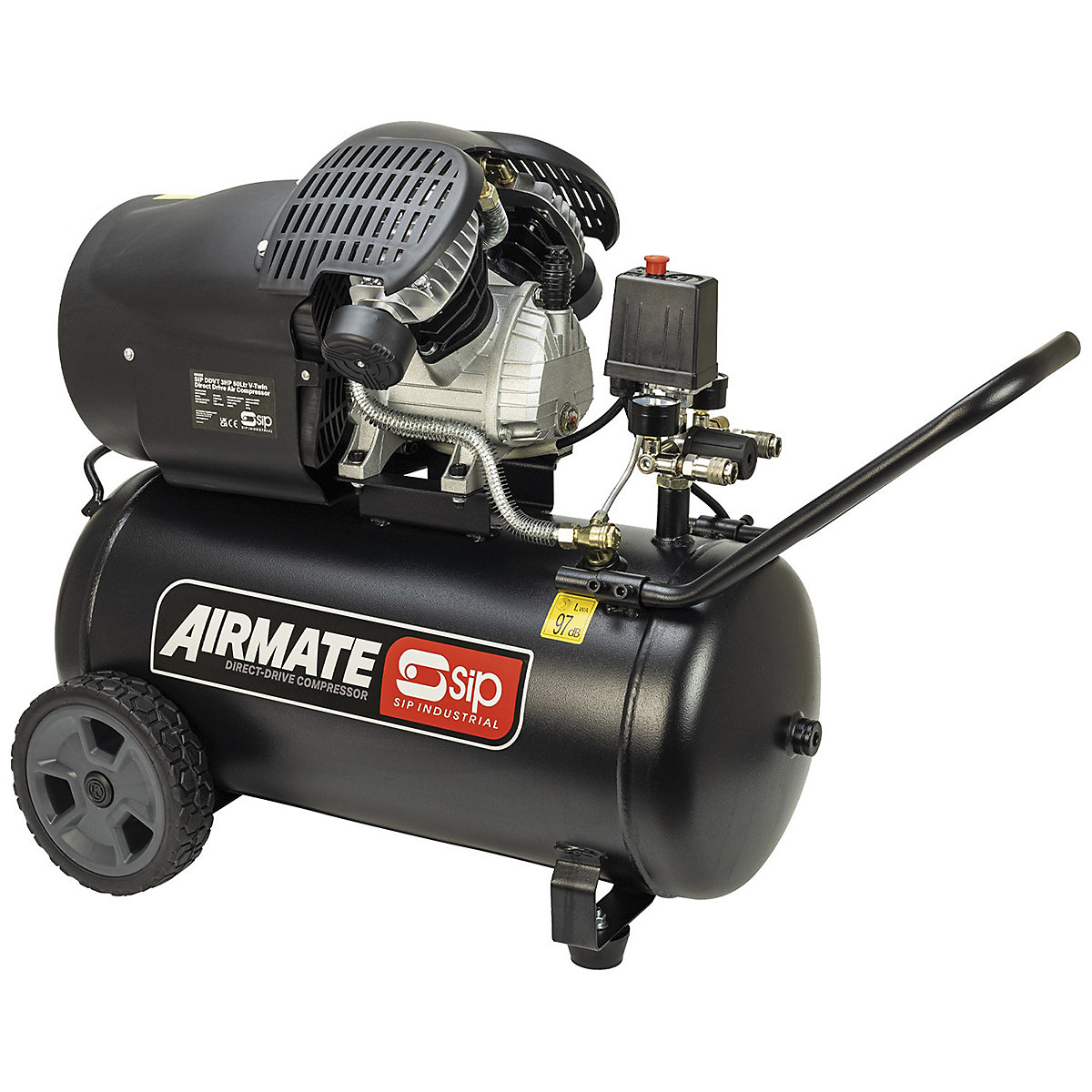 SIP DDVT 3hp V-Twin Direct Drive Compressor | 50 Litre