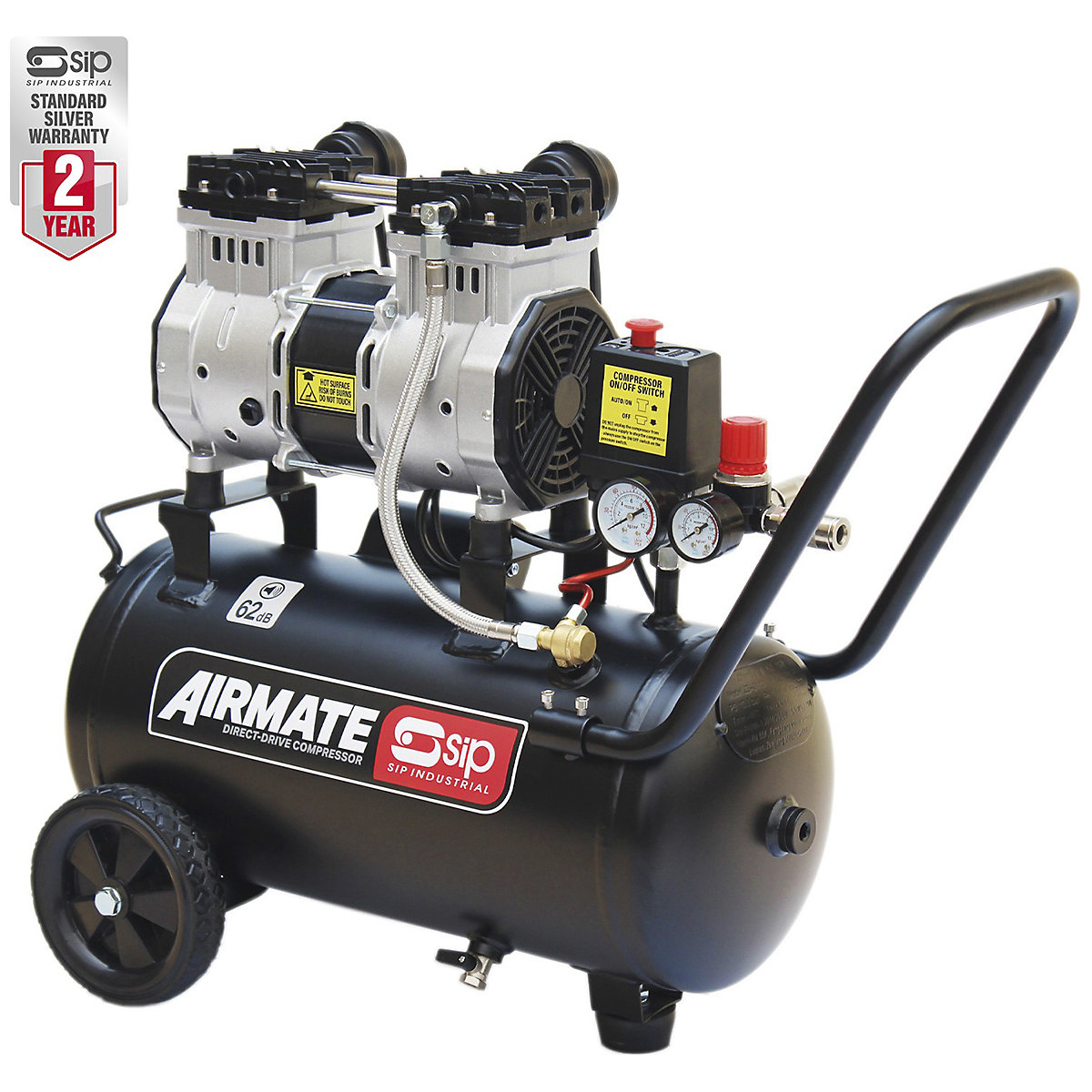 SIP DD Low Noise Oil-Free Direct Drive Compressors | 24 - 100 Litre (Product illustration 2)-1