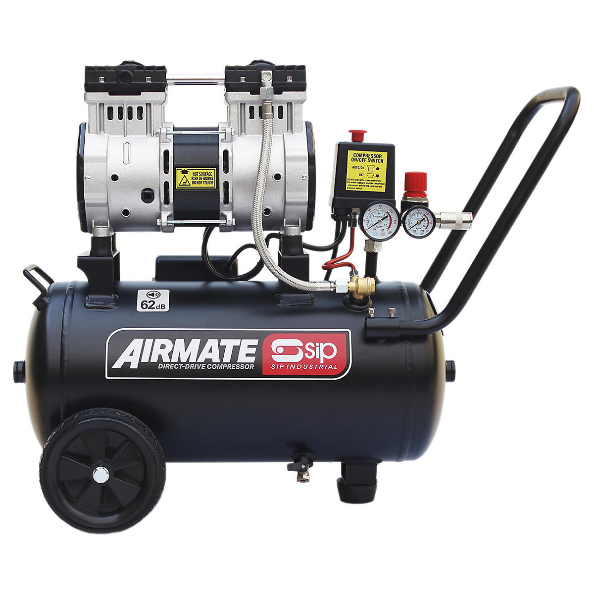 SIP DD Low Noise Oil-Free Direct Drive Compressors | 24 - 100 Litre (Product illustration 3)-2