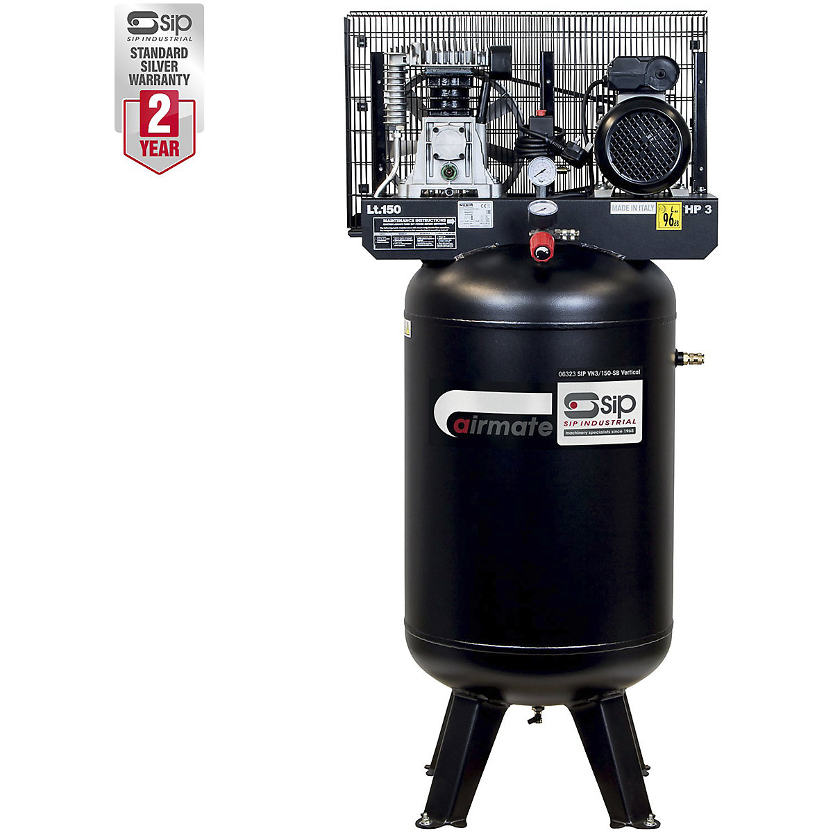 SIP Vertical Belt Drive Compressors | 150 Litre (Product illustration 2)-1
