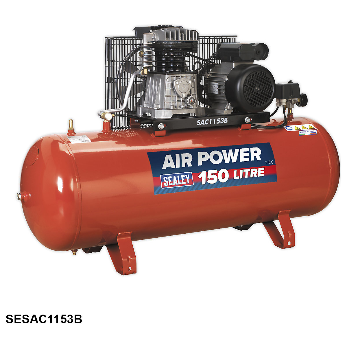 Sealey Belt Drive Compressor | 3hp | Cast Cylinders (Product illustration 8)-7