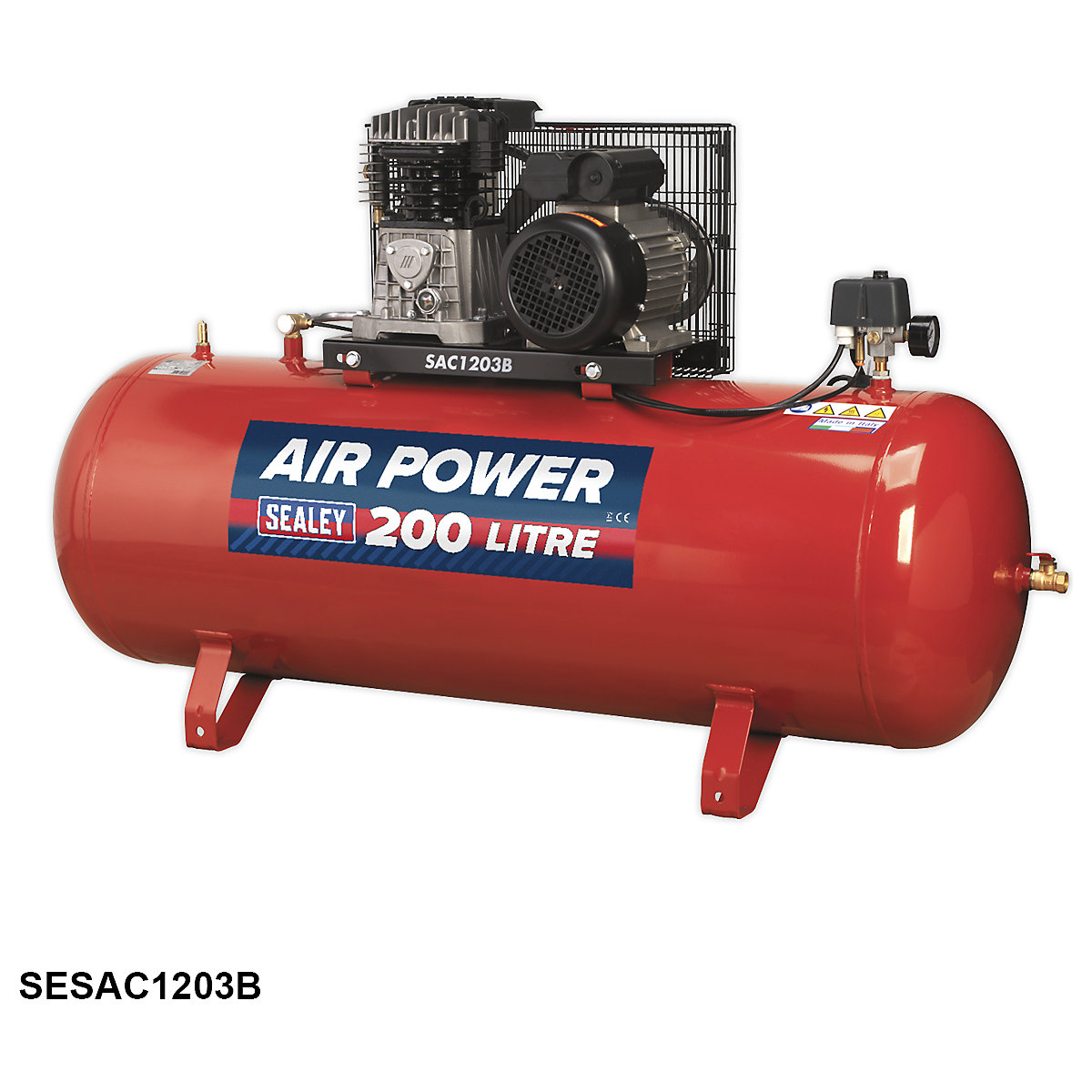 Sealey Belt Drive Compressor | 3hp | Cast Cylinders (Product illustration 4)-3