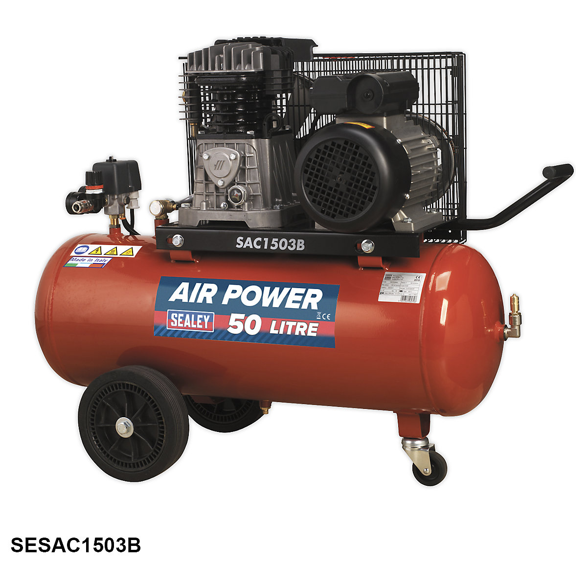 Sealey Belt Drive Compressor | 3hp | Cast Cylinders (Product illustration 5)-4