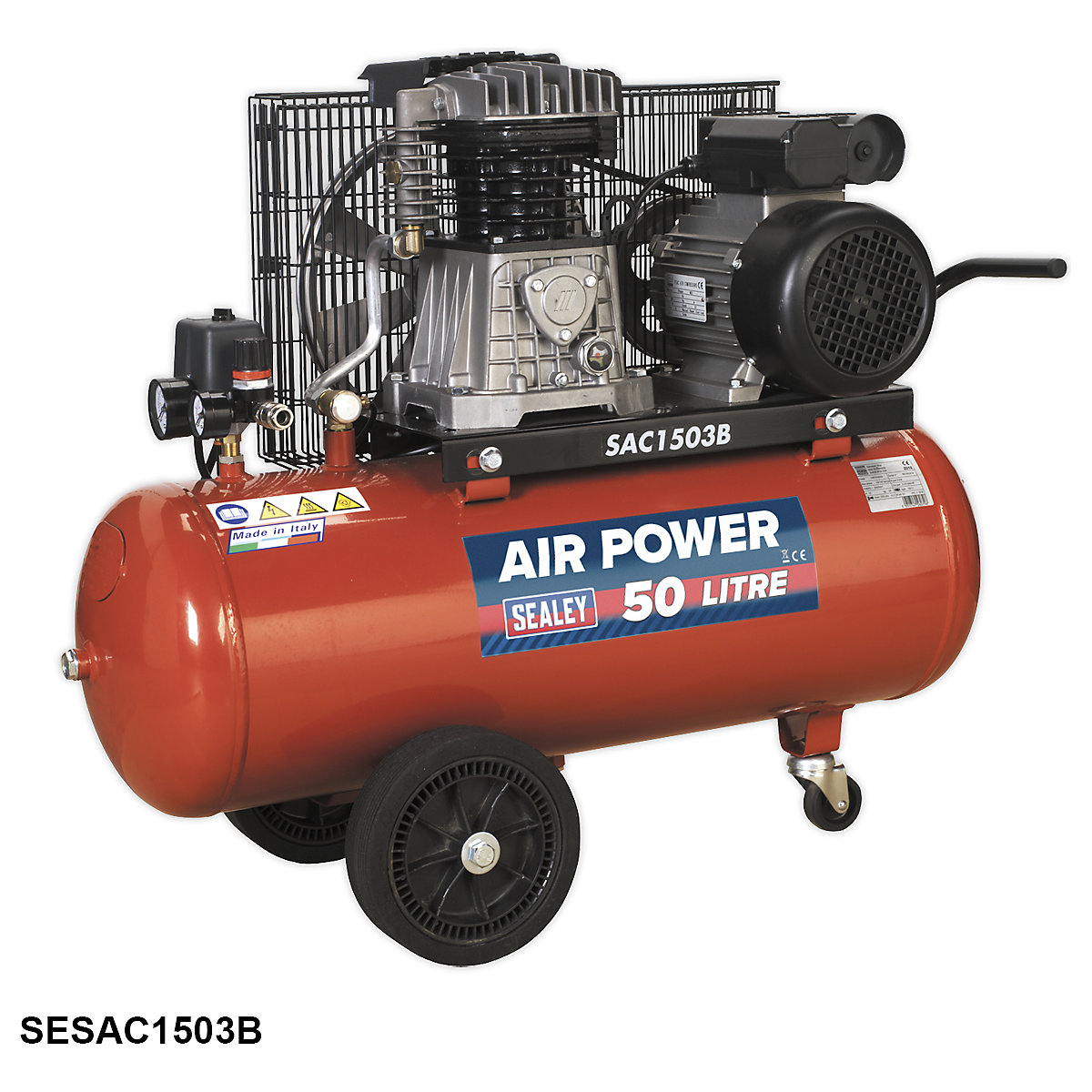 Sealey Belt Drive Compressor | 3hp | Cast Cylinders (Product illustration 11)-10