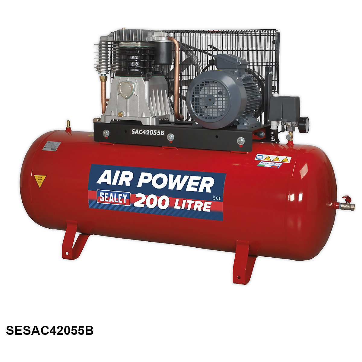 Sealey Belt Drive Compressor with Cast Cylinders | Two-Stage Pump (Product illustration 7)-6