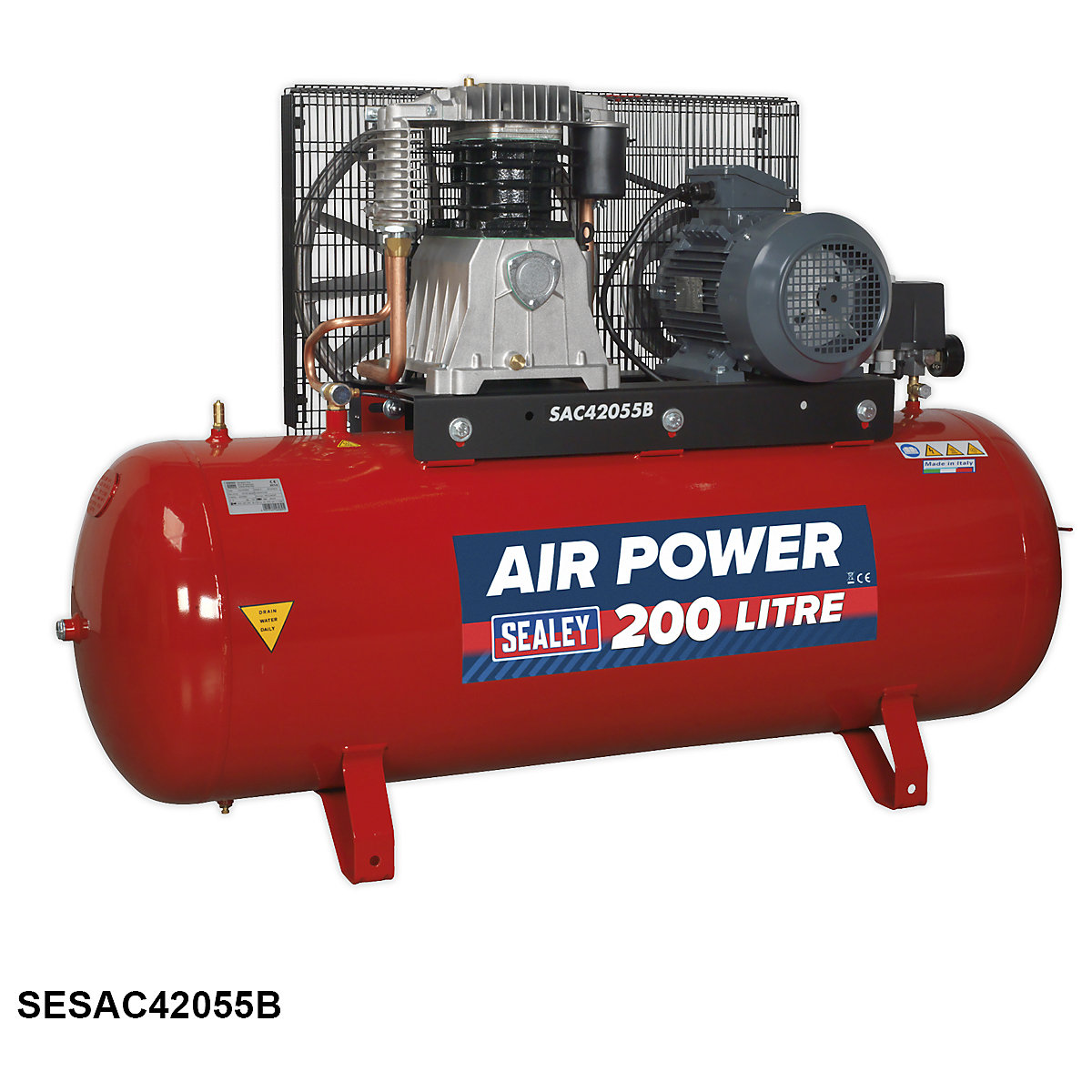 Sealey Belt Drive Compressor with Cast Cylinders | Two-Stage Pump (Product illustration 8)-7