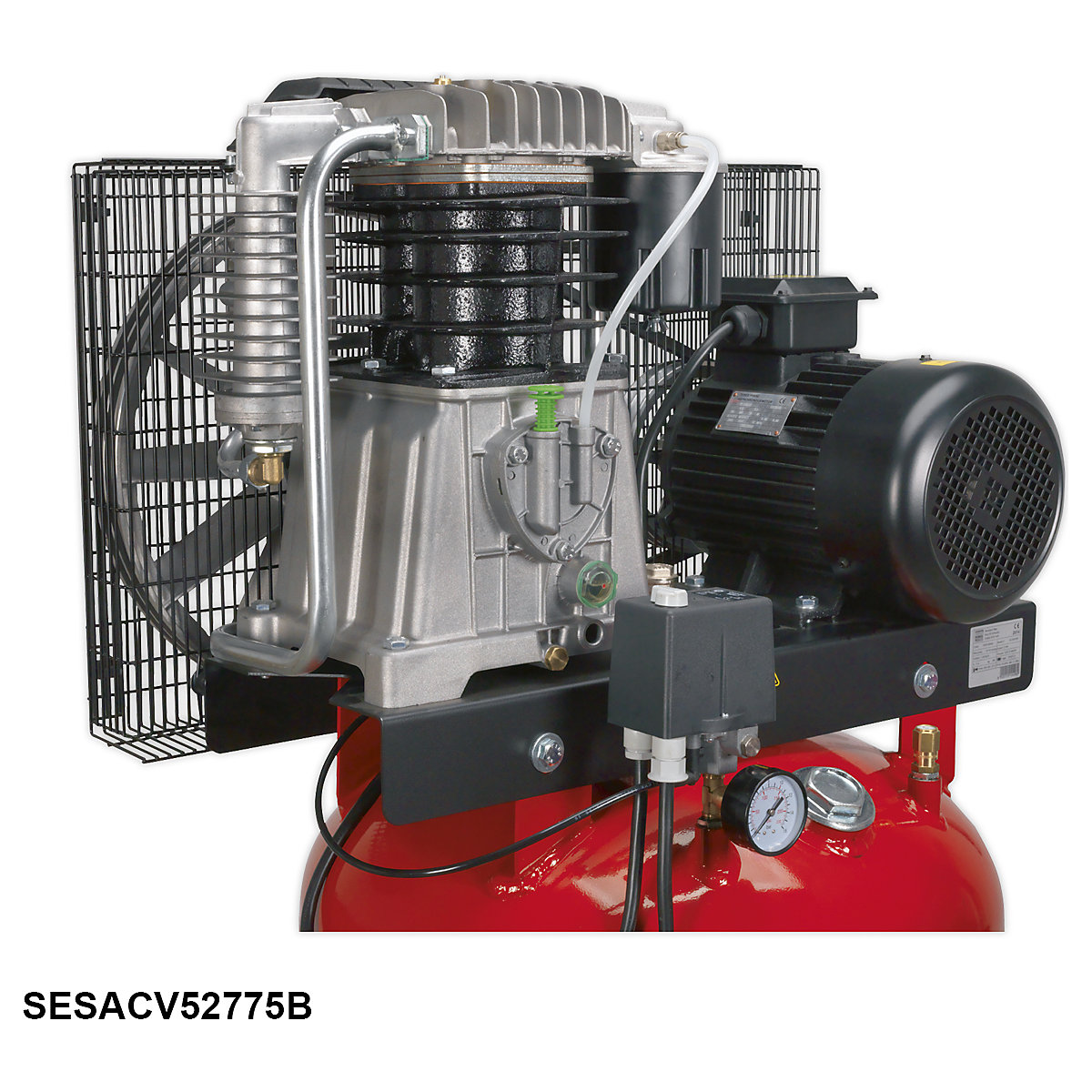 Sealey Belt Drive Compressor with Cast Cylinders | Two-Stage Pump (Product illustration 5)-4