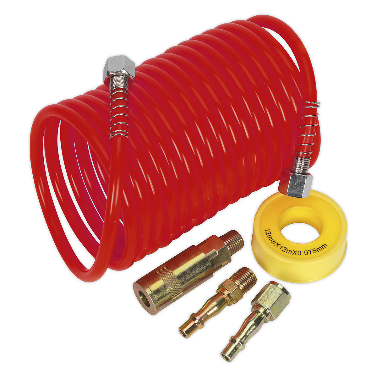 Sealey Coiled Air Hose Kit with Coupling Kit