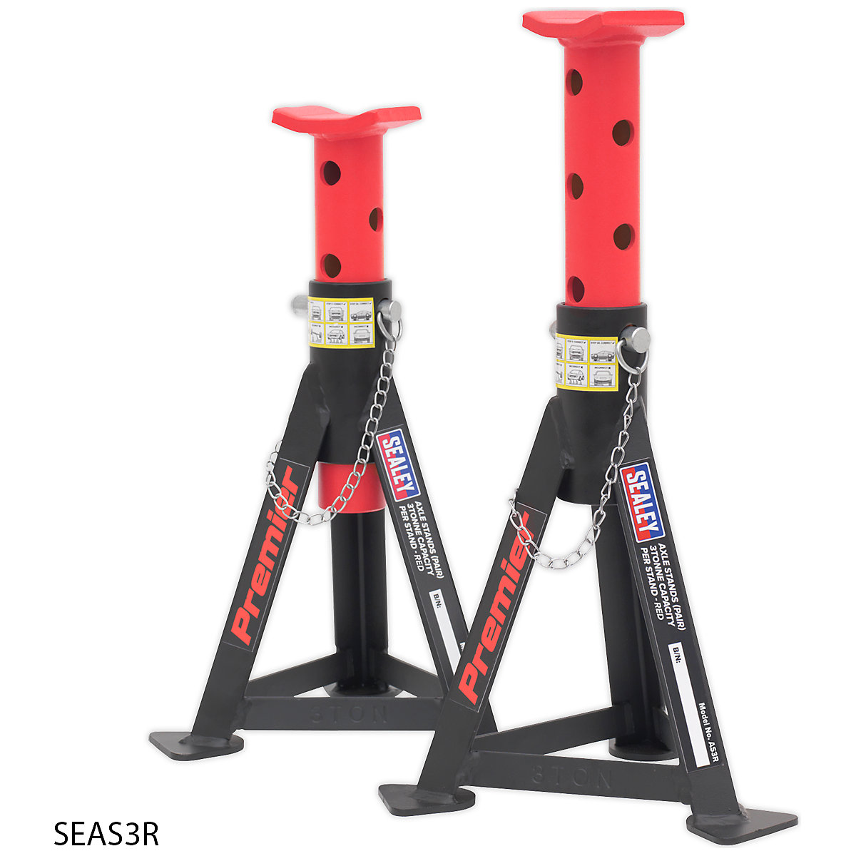 Sealey 3 Tonne Axle Stand Pair (Product illustration 4)-3