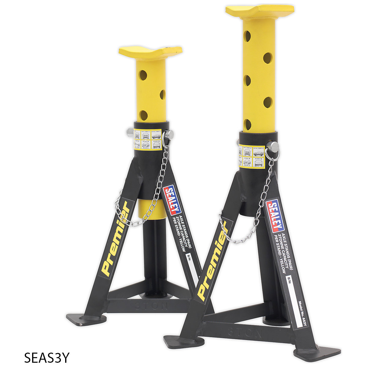 Sealey 3 Tonne Axle Stand Pair (Product illustration 5)-4