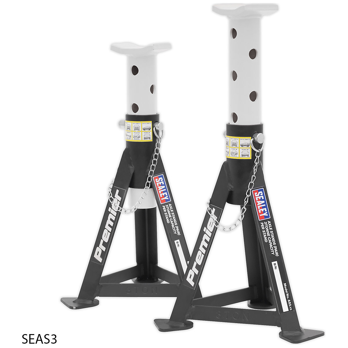 Sealey 3 Tonne Axle Stand Pair (Product illustration 6)-5