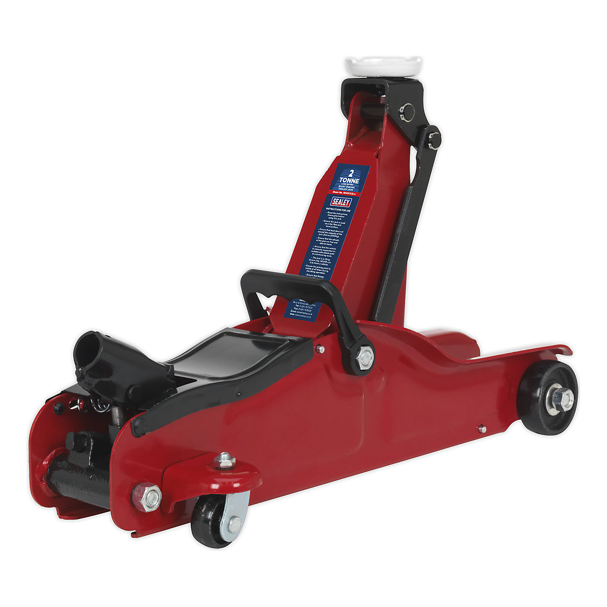 Sealey Low Entry Short Chassis Trolley Jacks | Steel Chassis (Product illustration 2)-1