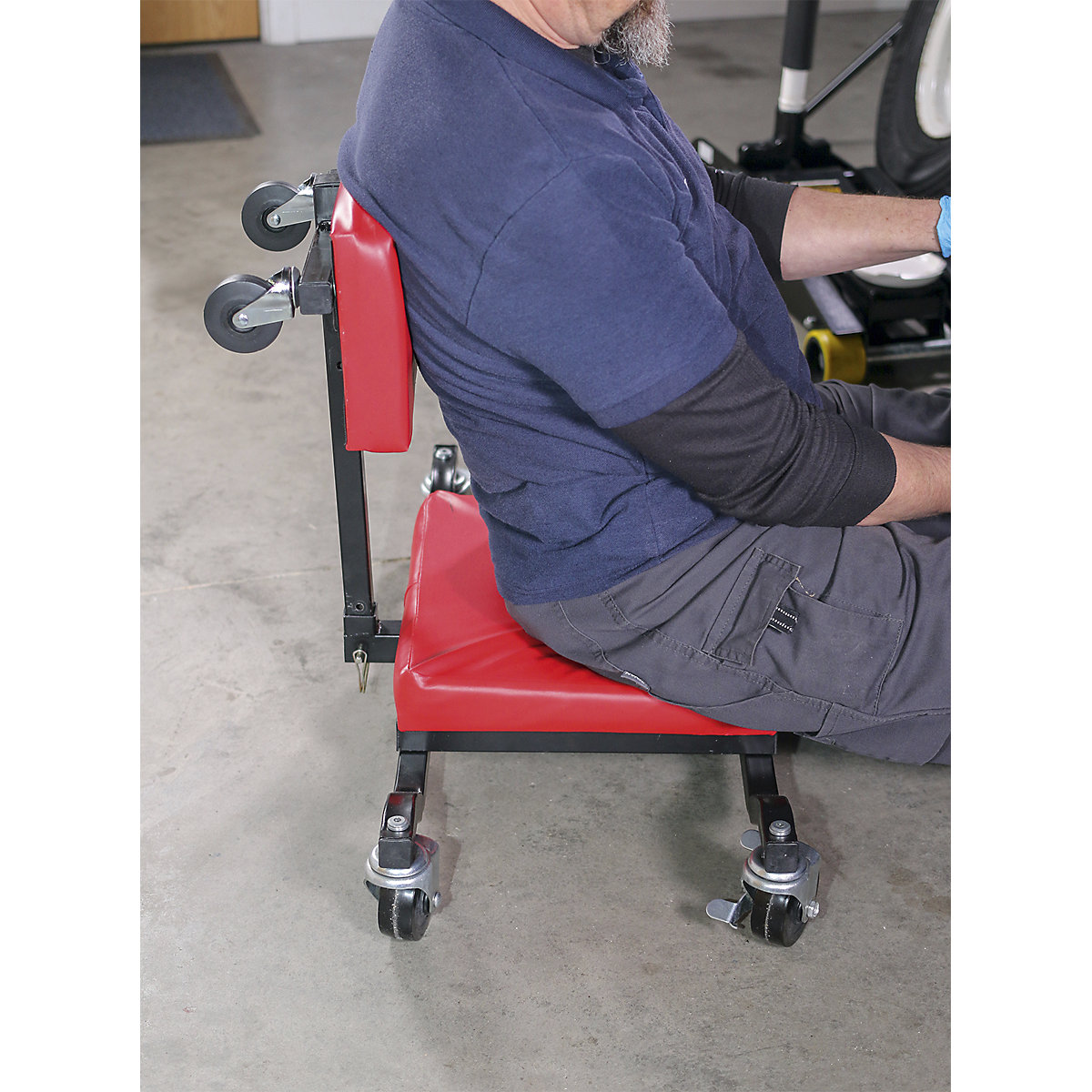 Sealey Low Level Creeper, Seat & Kneeler | Removable Backrest (Product illustration 7)-6