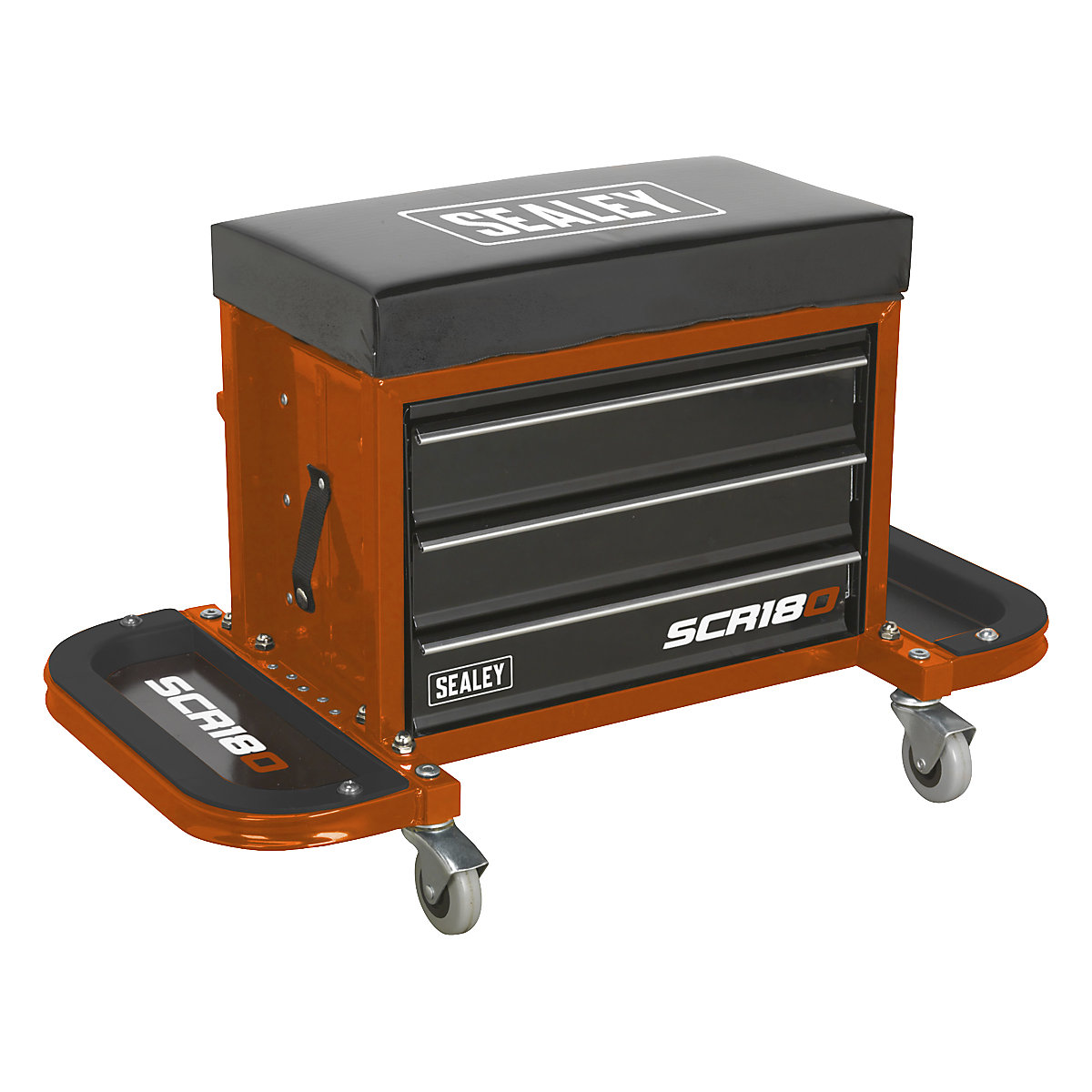 Sealey Mechanic's Utility Seat & Toolboxes, Sealey Mechanic's Utility Seat & Toolboxes, Sealey Mechanic's Utility Seat & Toolbox | Orange-3