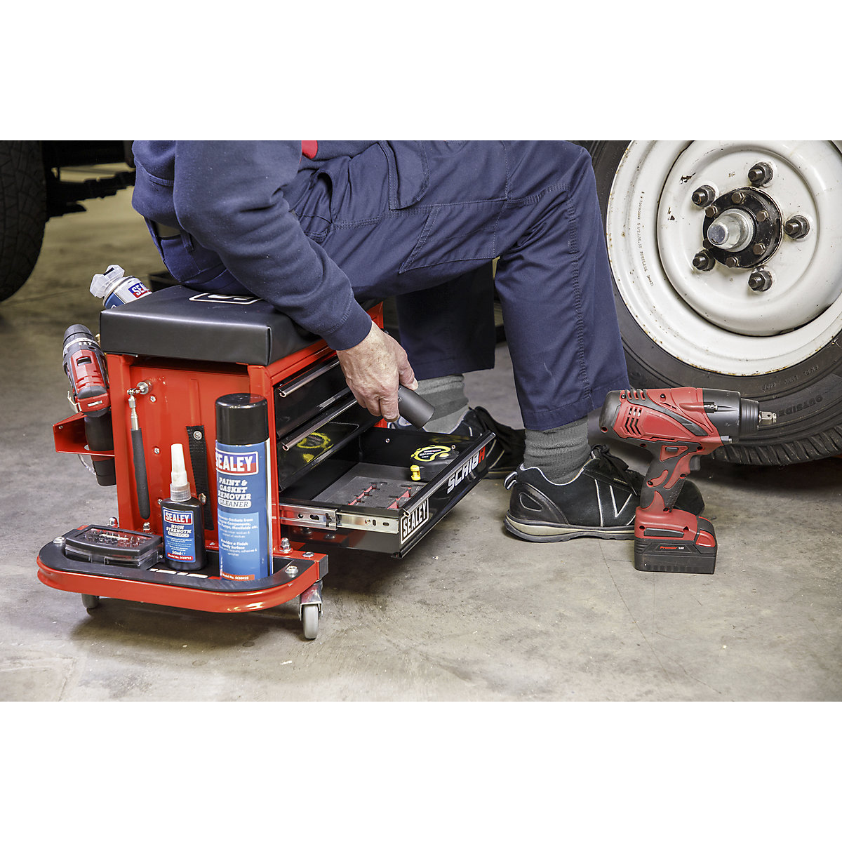Sealey Mechanic's Utility Seat & Toolboxes (Product illustration 6)-5