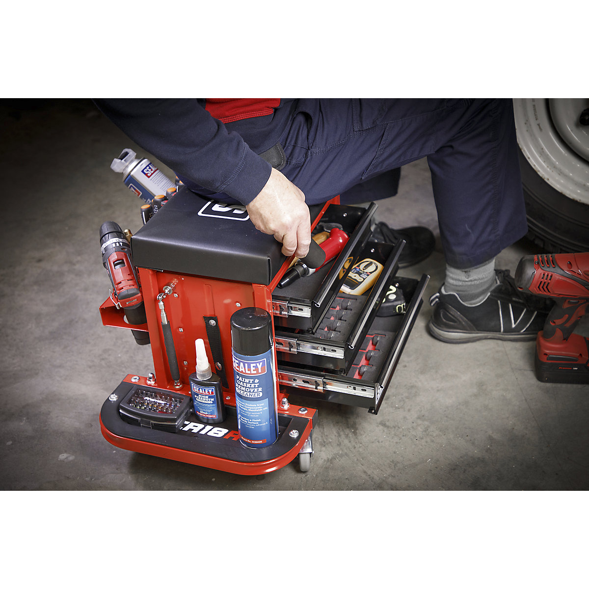 Sealey Mechanic's Utility Seat & Toolboxes (Product illustration 7)-6