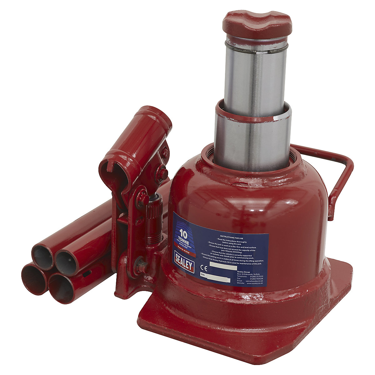 Sealey Telescopic Low Entry Bottle Jack | 10 Tonne (Product illustration 3)-2