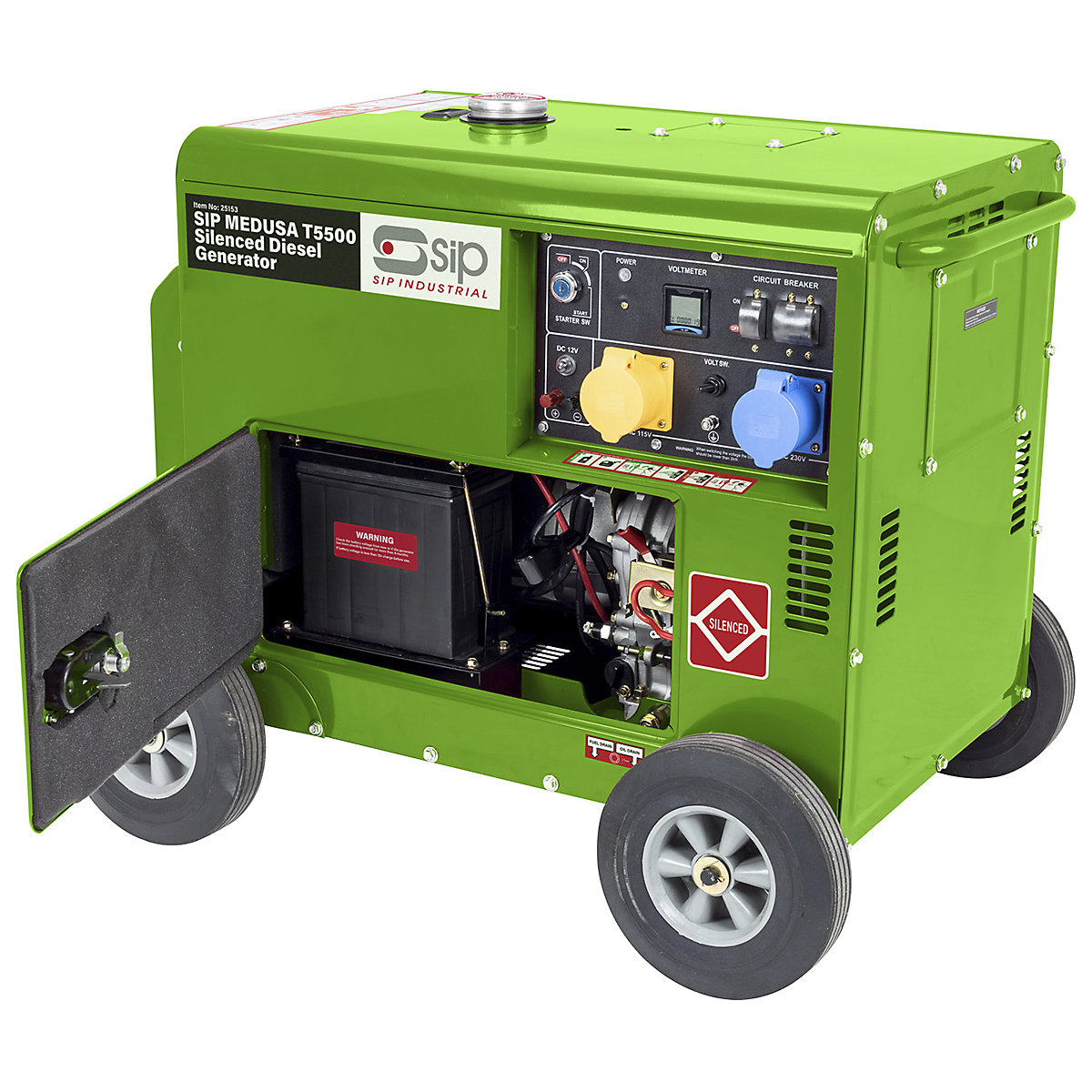 SIP Medusa T5500 Silenced Diesel Generator (Product illustration 2)-1