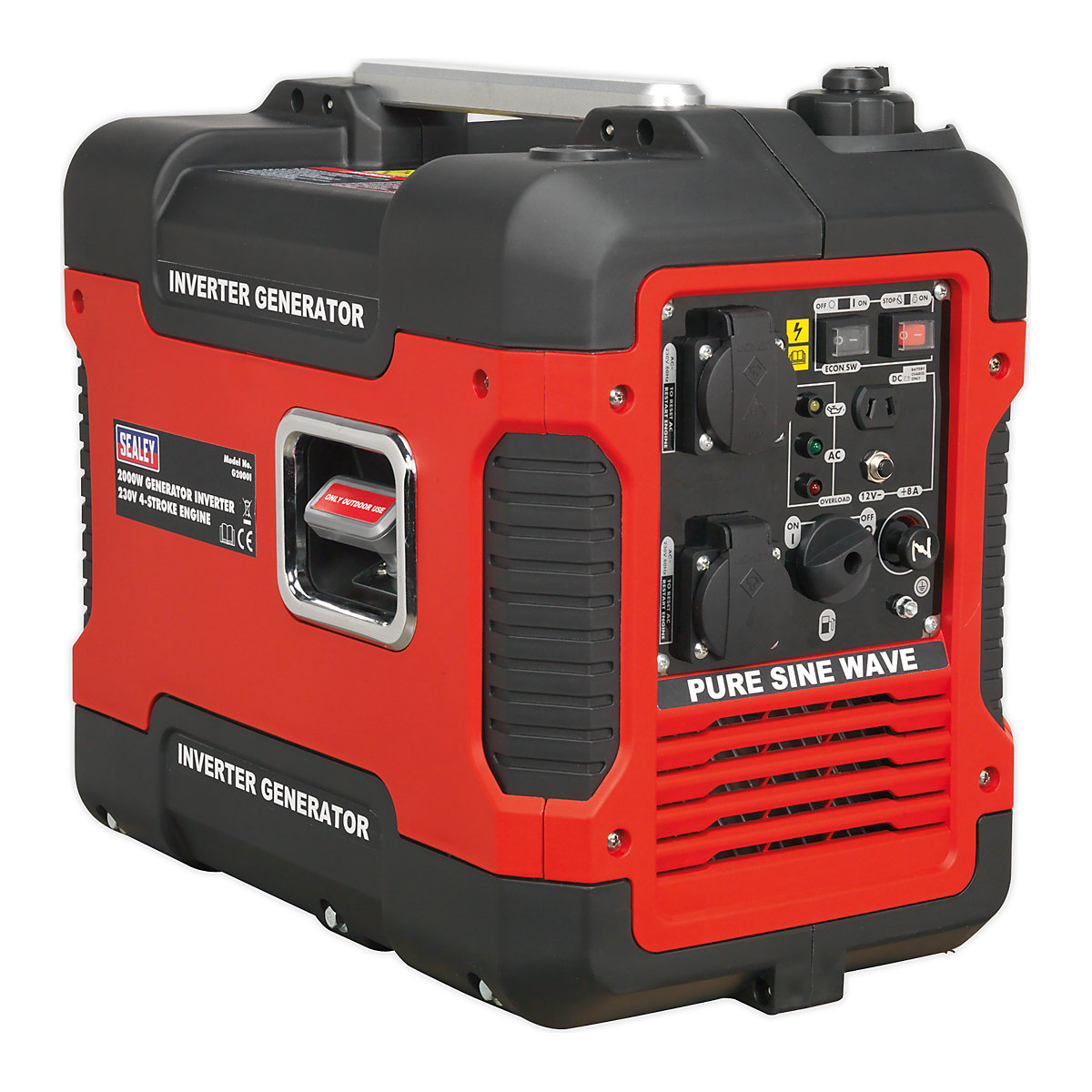 Sealey 2000W Inverter Generator | 4-Stroke Engine