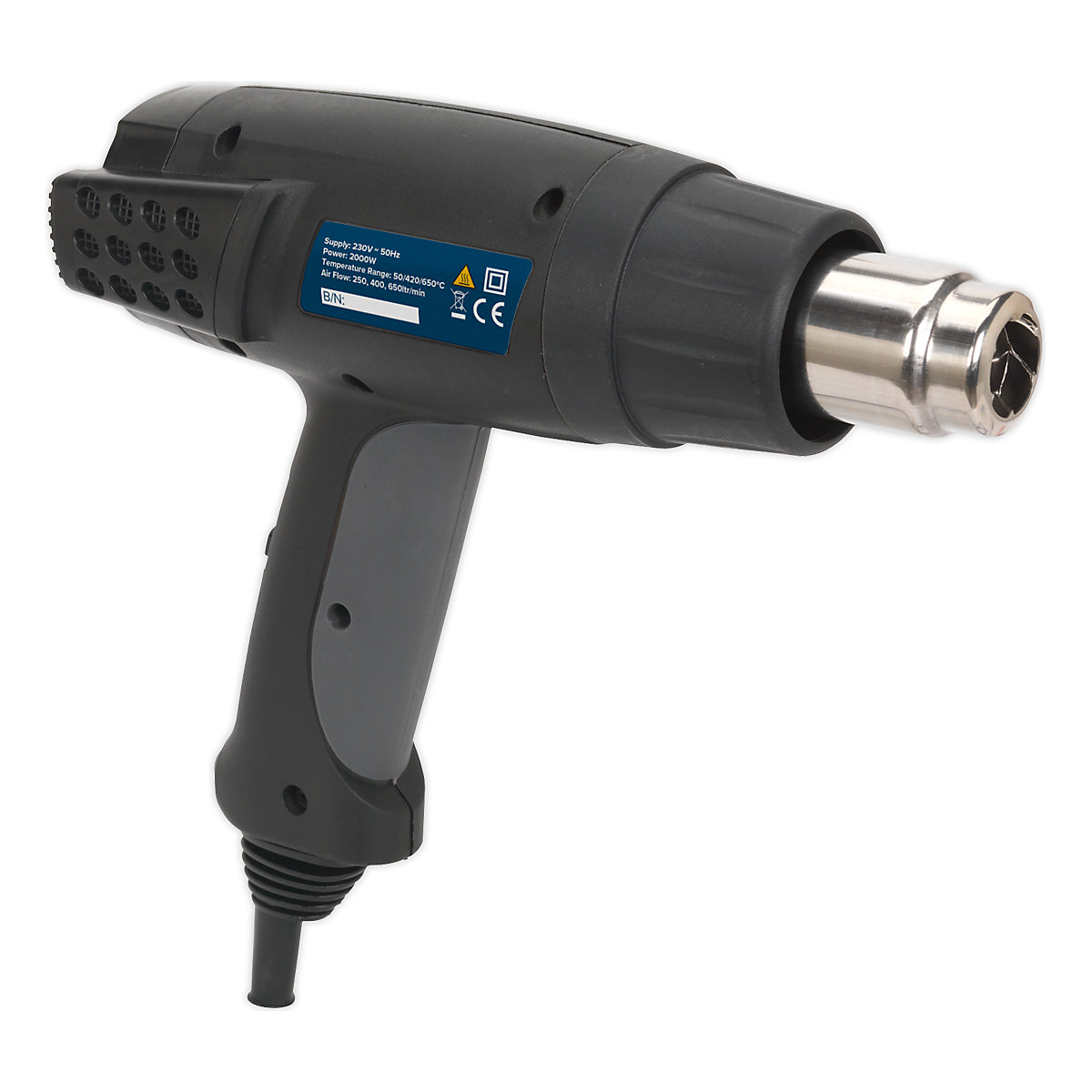 Sealey 3-Speed Hot Air Gun | 50/420/650:C | 1800W (Product illustration 2)-1