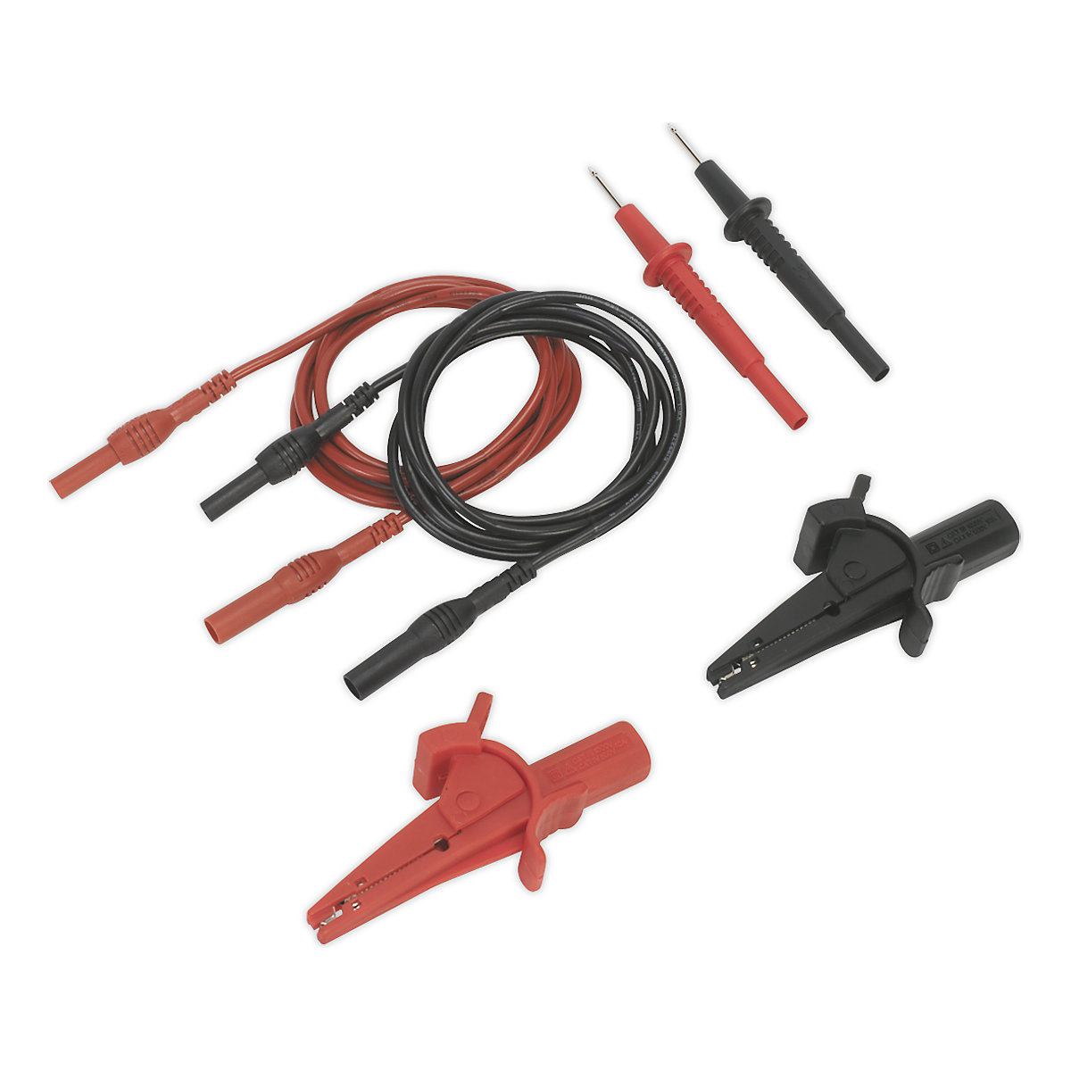 Sealey Automotive Test Lead & Crocodile Clip Set | 6pc