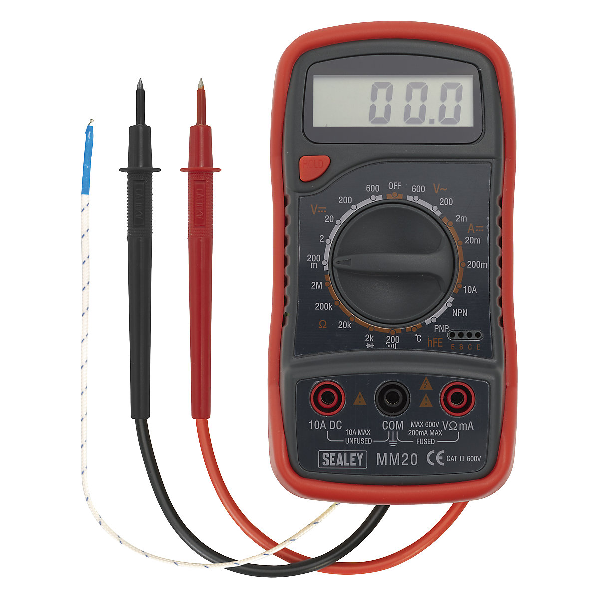 Sealey Digital Multimeter | 8-Function | Thermocouple | Red (Product illustration 6)-5