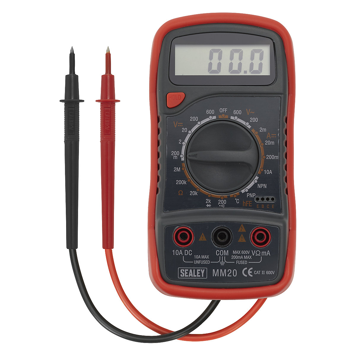 Sealey Digital Multimeter | 8-Function | Thermocouple | Red (Product illustration 3)-2