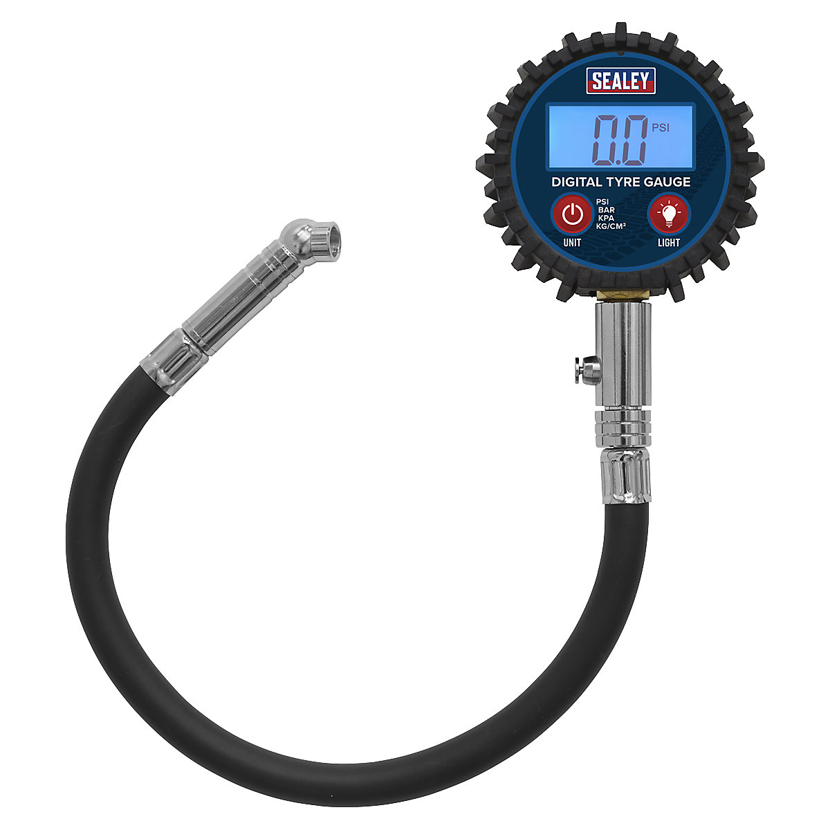 Sealey Digital Tyre Pressure Gauge | Push-On Connector (Product illustration 2)-1