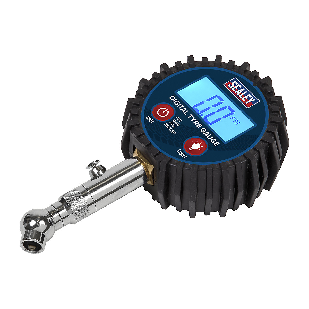 Sealey Digital Tyre Pressure Gauge | Swivel Head & Quick Release