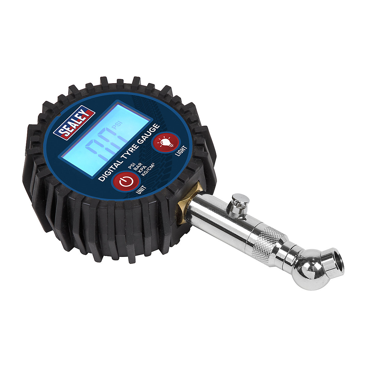 Sealey Digital Tyre Pressure Gauge | Swivel Head & Quick Release (Product illustration 3)-2