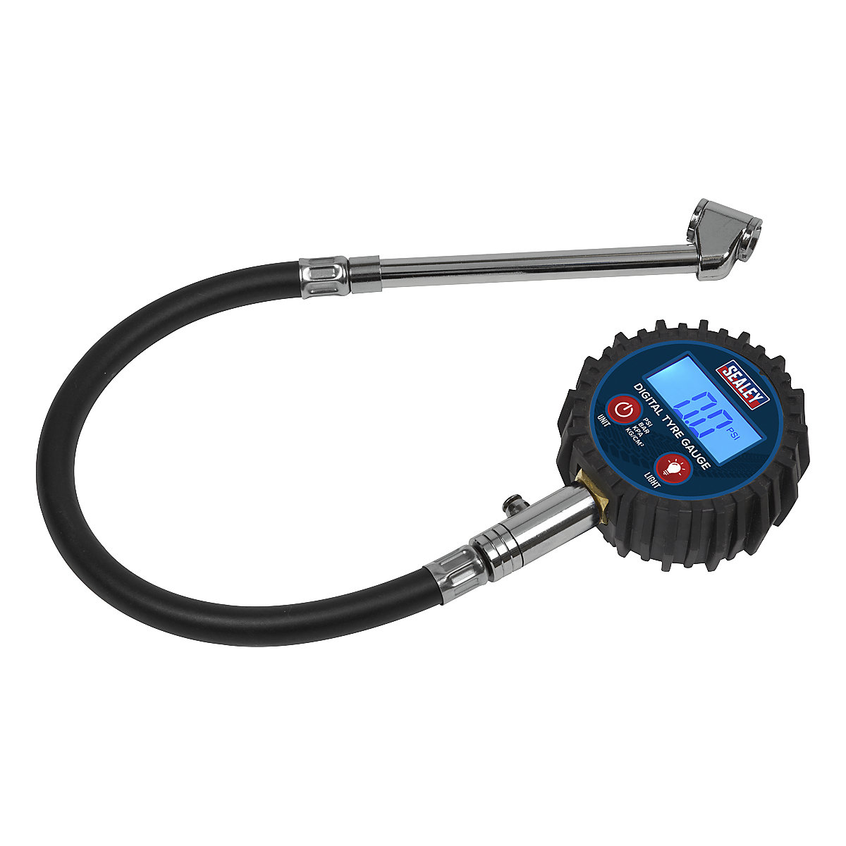 Sealey Digital Tyre Pressure Gauge | Twin Push-On Connector