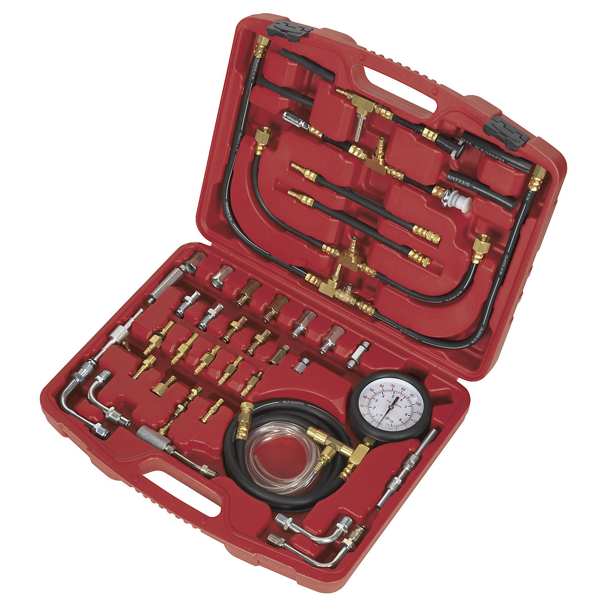 Sealey Fuel Injection Pressure Test Kit | Hoses, Adaptors & Fittings (Product illustration 2)-1