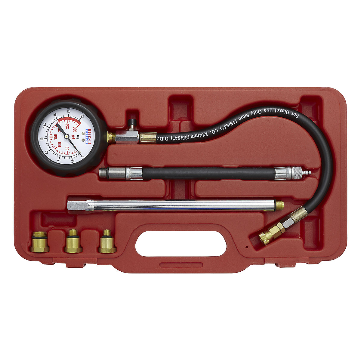 Sealey Petrol Engine Compression Tester | Deluxe Kit | 6pc (Product illustration 7)-6