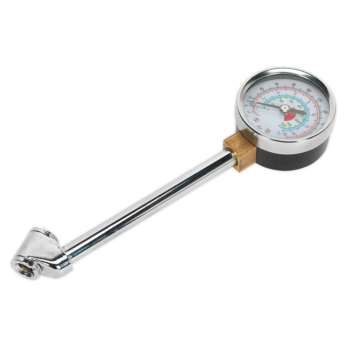 Sealey Twin Connector Tyre Pressure Gauge | 0-220psi