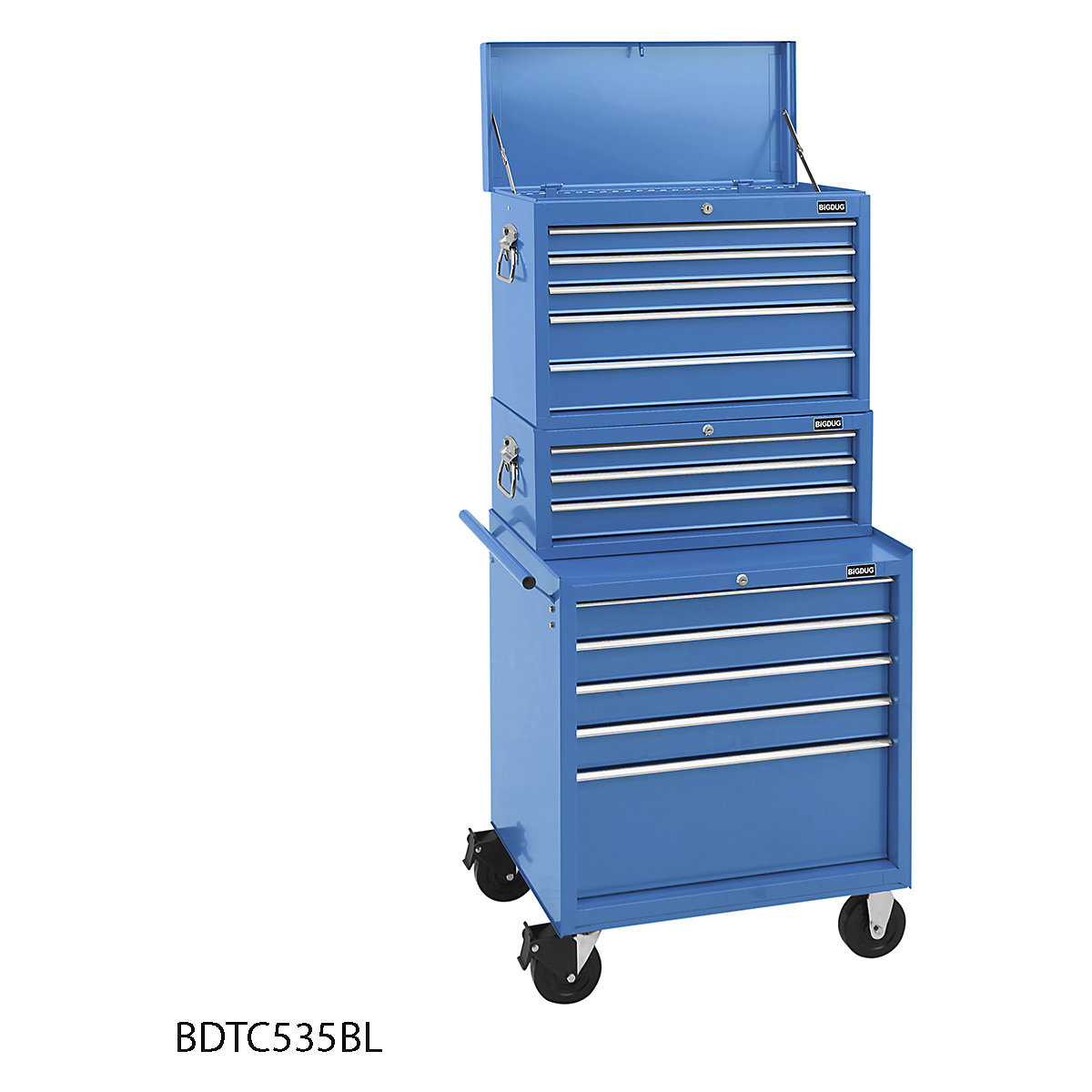 BiGDUG Essentials 27" Tool Chest Set with 5 Drawer Roller Cabinet, Mid Box & Top Chest (Product illustration 3)-2