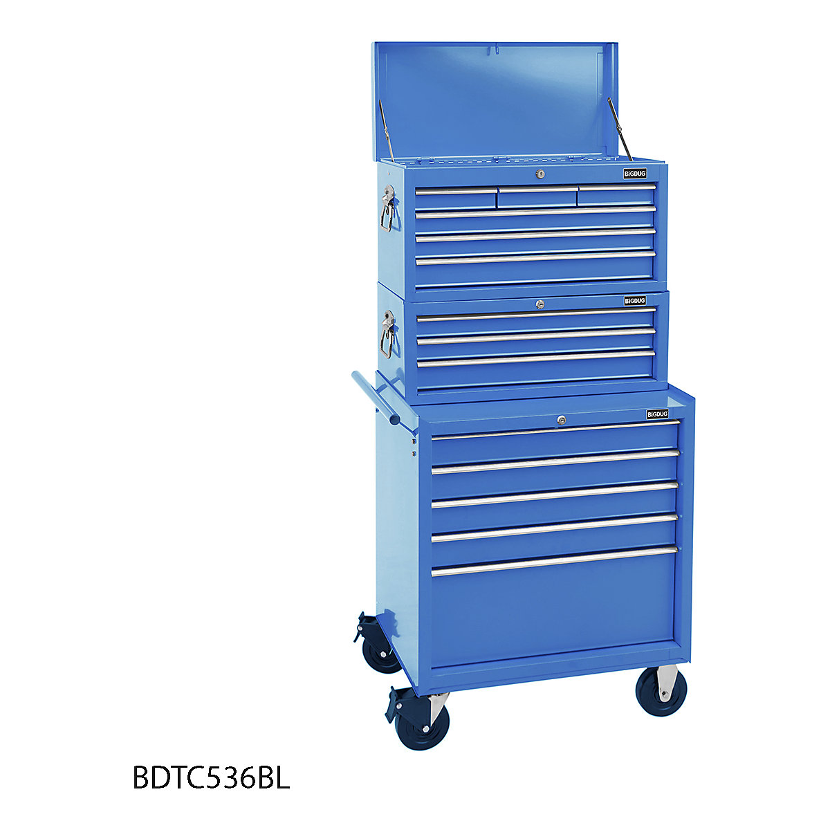 BiGDUG Essentials 27" Tool Chest Set with 5 Drawer Roller Cabinet, Mid Box & Top Chest (Product illustration 5)-4