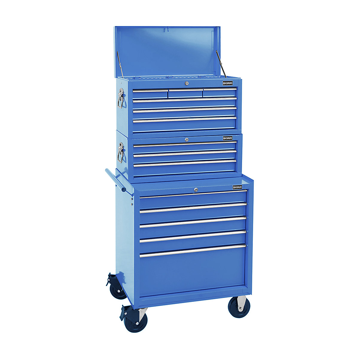 BiGDUG Essentials 27" Tool Chest Set with 5 Drawer Roller Cabinet, Mid Box & Top Chest