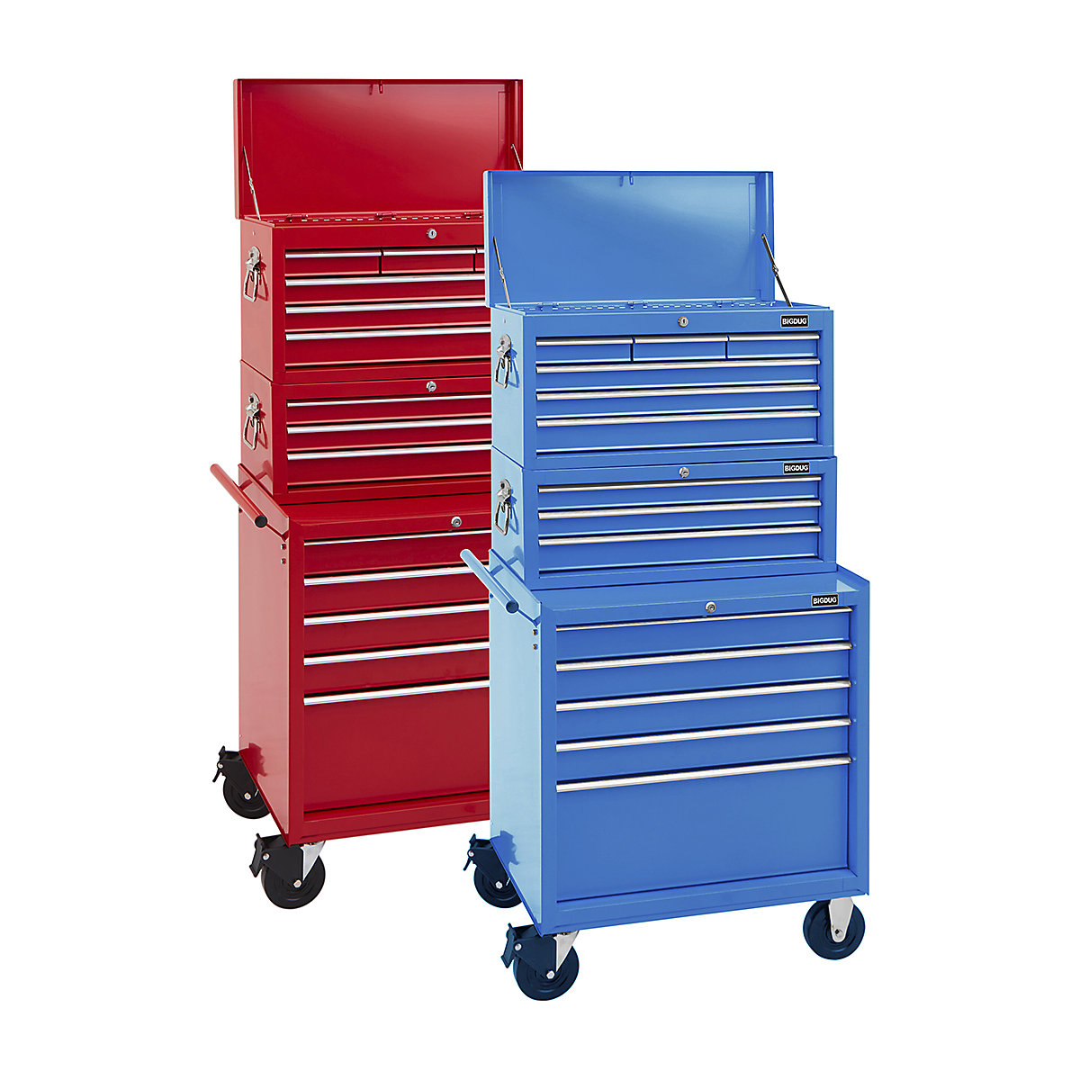 BiGDUG Essentials 27" Tool Chest Set with 5 Drawer Roller Cabinet, Mid Box & Top Chest (Product illustration 2)-1