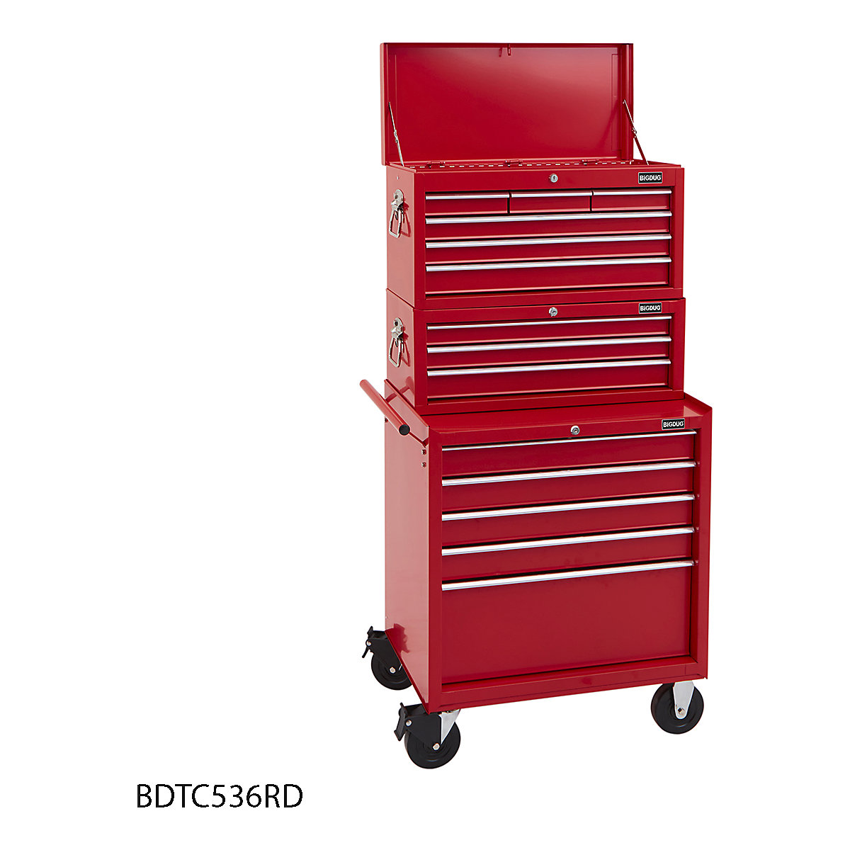 BiGDUG Essentials 27" Tool Chest Set with 5 Drawer Roller Cabinet, Mid Box & Top Chest (Product illustration 6)-5