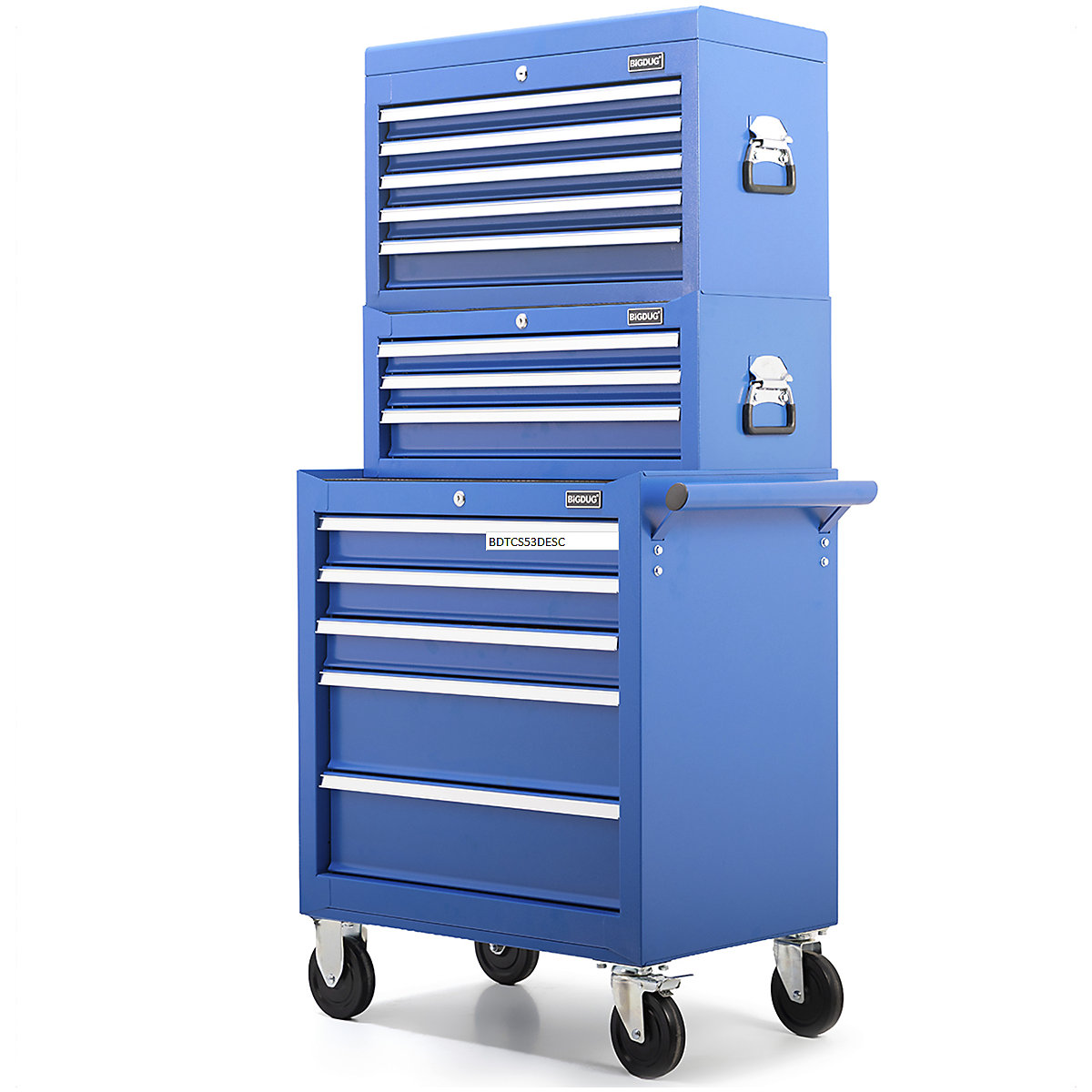 BiGDUG Essentials 27" Tool Chest Set with 5 Drawer Roller Cabinet, Mid Box & Top Chest (Product illustration 2)-1