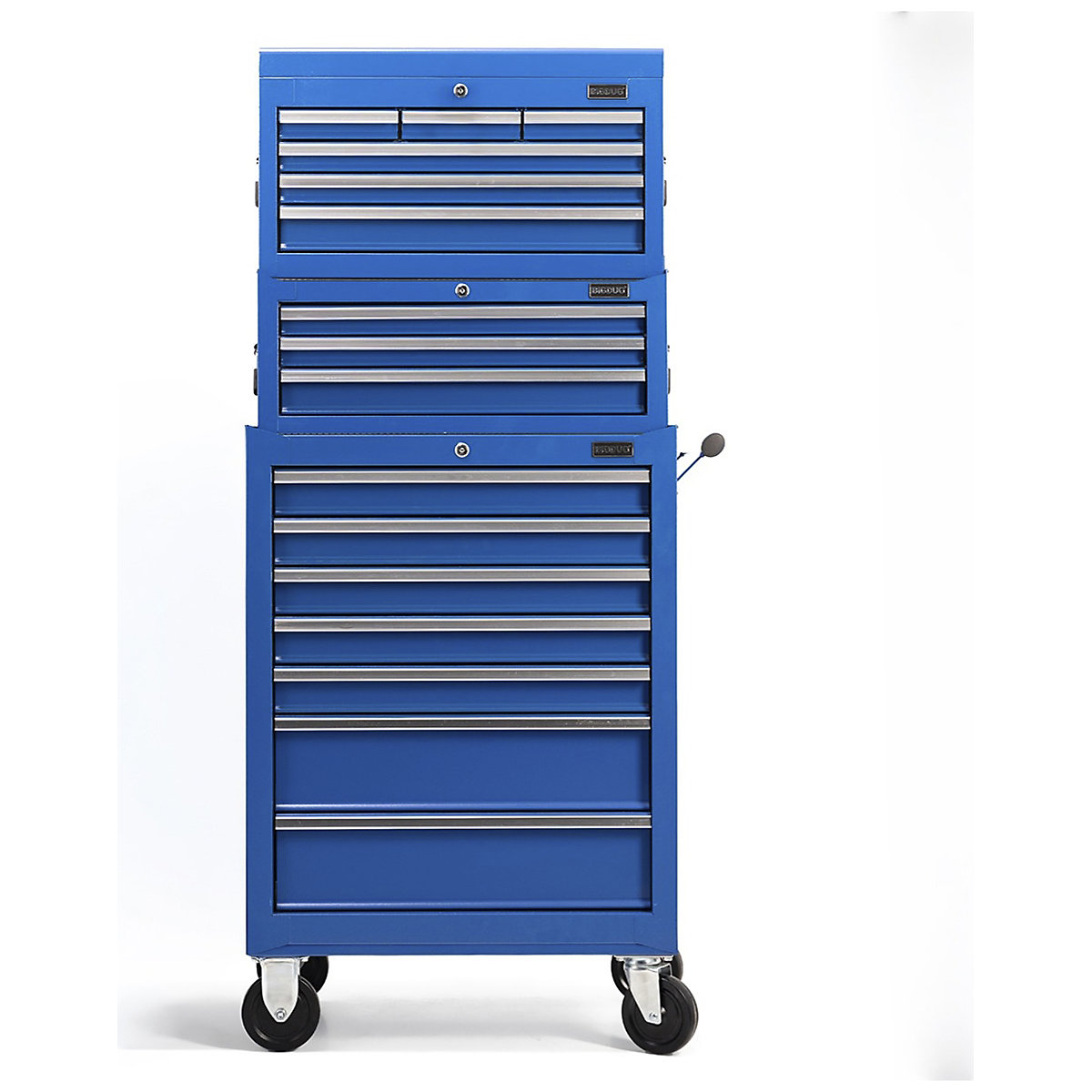 BiGDUG Essentials 27" Tool Chest Set with 5 Drawer Roller Cabinet, Mid Box & Top Chest, BiGDUG Essentials 27" Tool Chest Set with 5 Drawer Roller Cabinet, Mid Box & Top Chest, BiGDUG Essentials 27" Tool Chest Set | 5 Drawer Roller Cabinet | 3 Drawer Mid Box | 6 Drawer Top Chest | Overall: 1453h x 680w x 460d mm | Blue-3