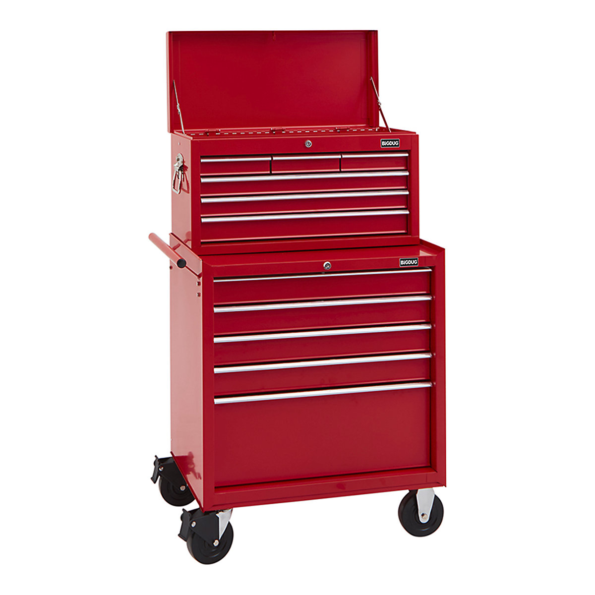 BiGDUG Essentials 27" Tool Chest Set with 5 Drawer Roller Cabinet & Top Chest